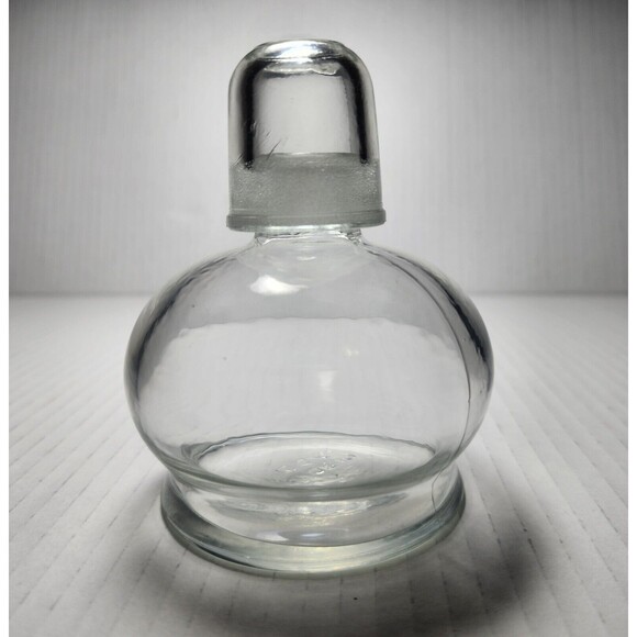 Empty Medicine Bottle and Cap with Rough Surface Clear Glass Made in U.S.A. - Picture 1 of 5